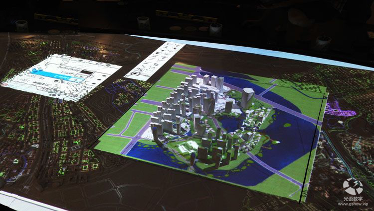 南昌市规划局会议桌创意椭圆数字沙盘投影